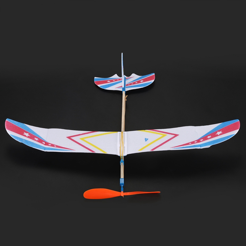 2X Elastic Rubber Band Powered DIY Foam Plane Model Kit Aircraft Educational Toy. 