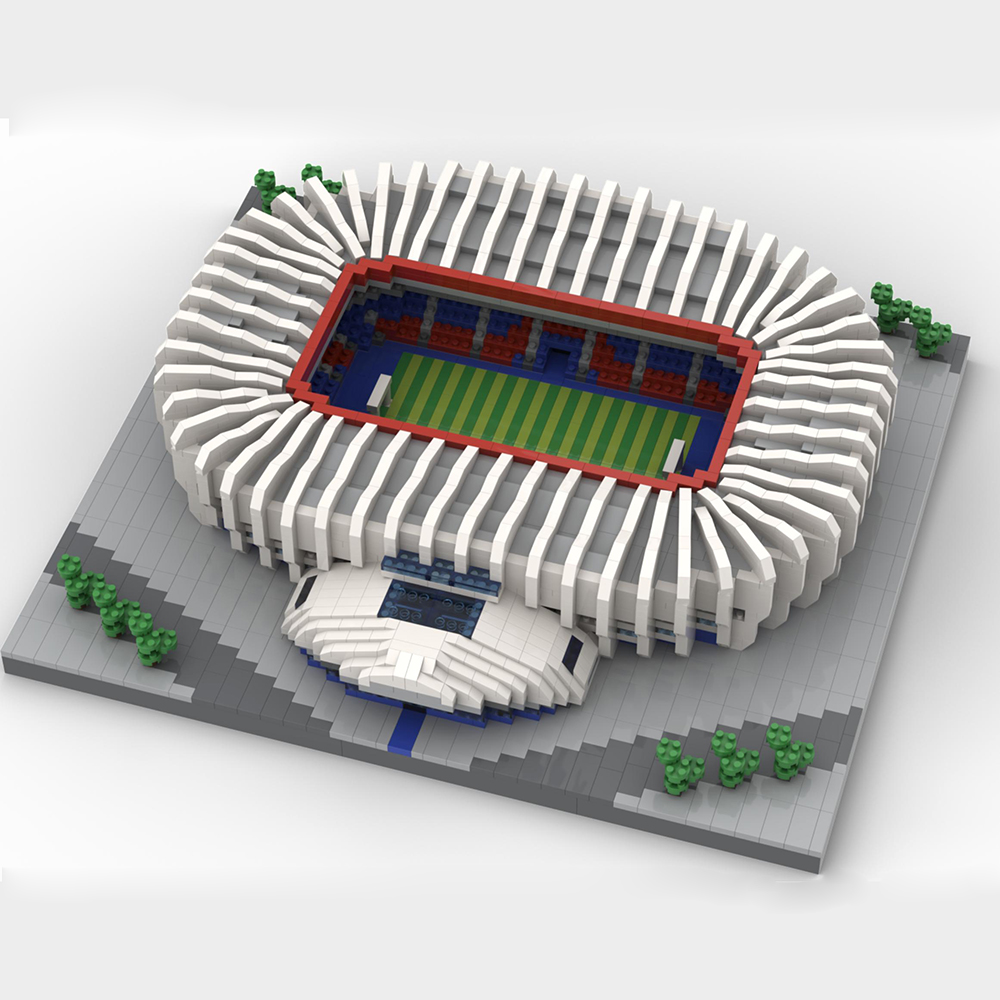 KNEW BUILT Barcelona Style Soccer Stadium Model Micro Mini Bricks Architecture Football Field Building Blocks Set Toys for Adult KankongAgu. 