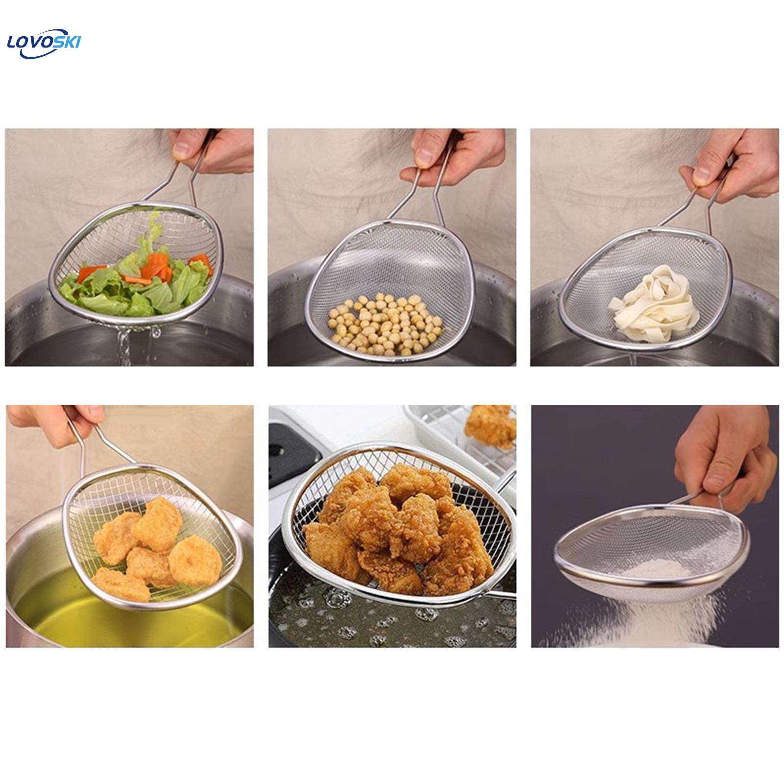 Stainless Steel Mesh Kitchen Strainer Mesh Sieve for Food Oil Sifting ...