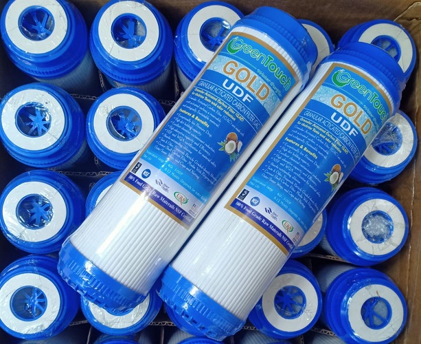 Green Touch Gold, Water Purifier Filter PP + UDF + CTO Carbon Block Cartridge 10" 3 Piece Set. 