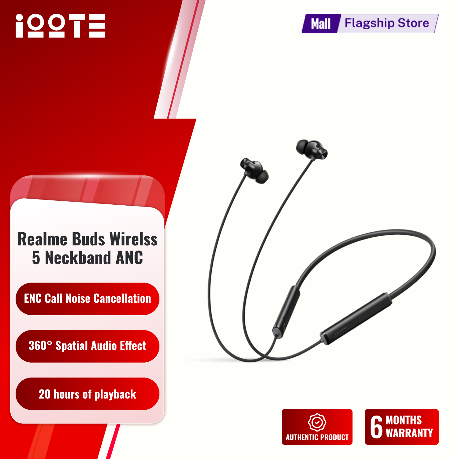 Realme Buds Wireless 5 With 50DB ANC. 