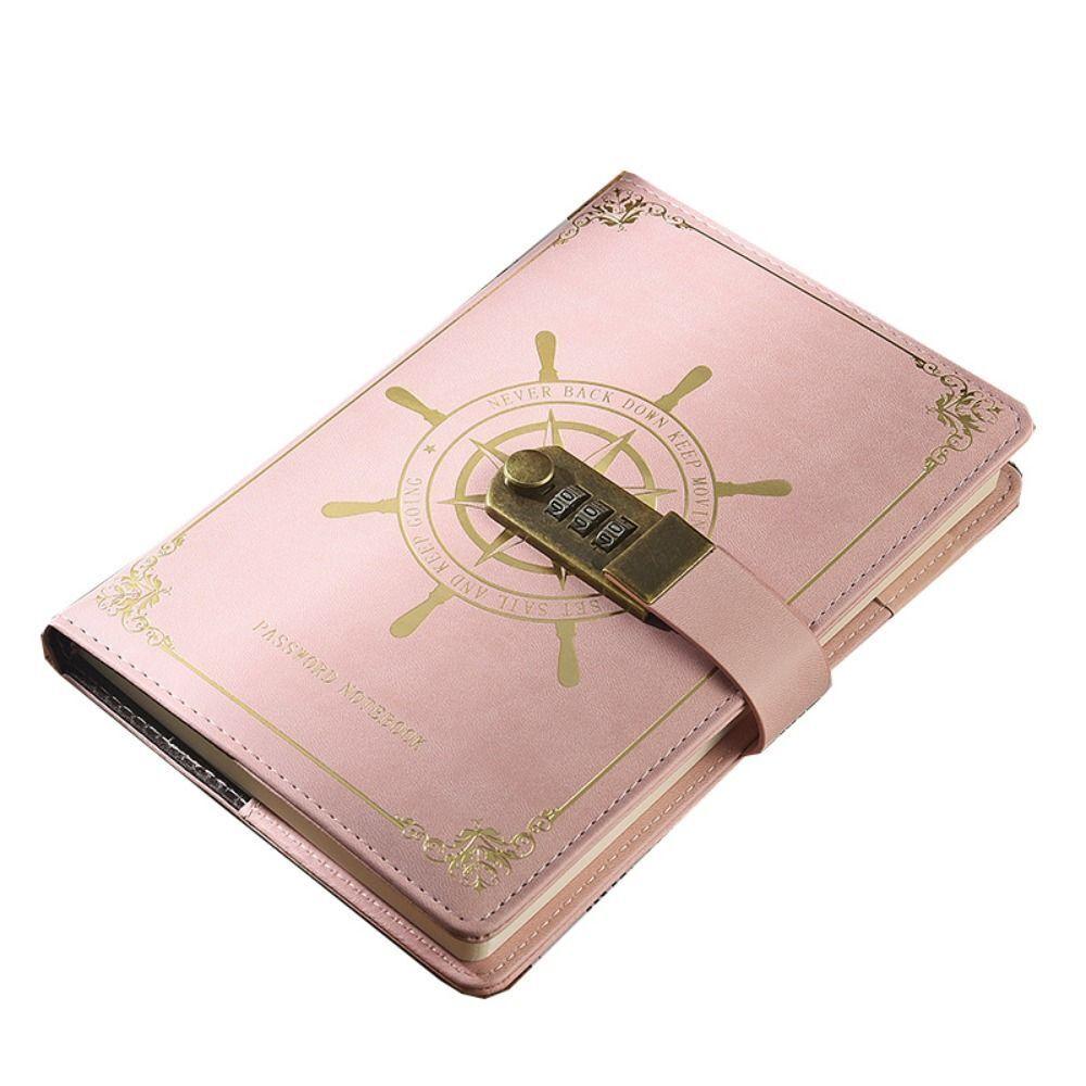 Secure Notebook Sailor's Voyage Password Notebook Classic Design Leather Cover Thick Pages Locked Diary book Password-locked A5 Size Password Journal for Personal Journaling Office Use Gift Item. 