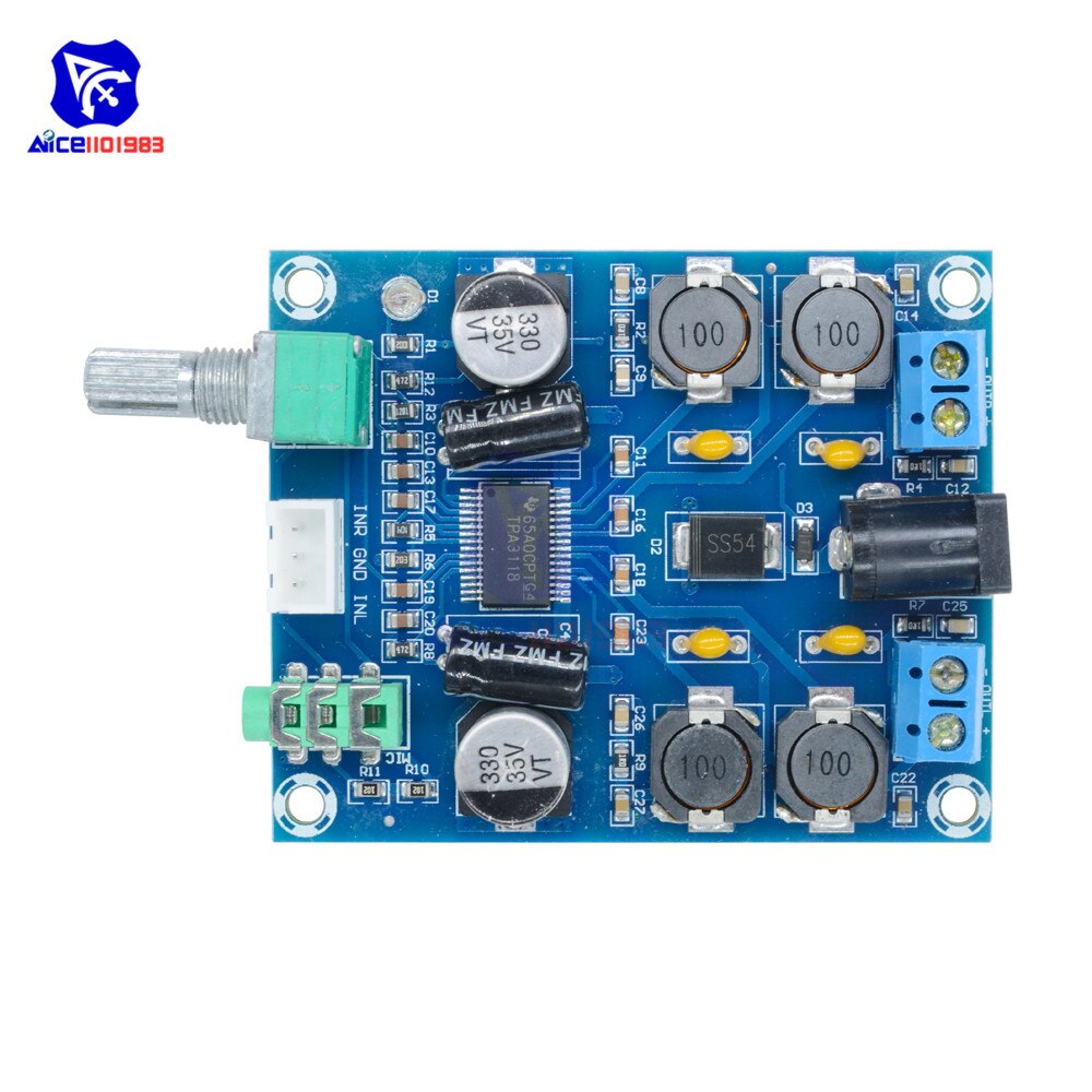 diymore TPA3118D2 Stereo Power Amplifier Module DC 12V 24V 28V Dual Channel 45W*2 Digital HD Edition Audio Power Amplifier Board. 