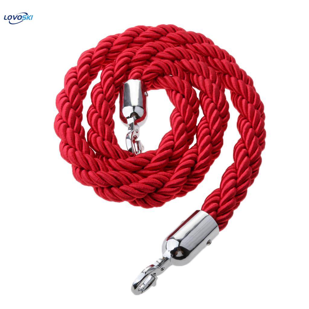2Pcs 59 Inches Twisted Barrier Rope Queue Crowd Control for Posts Stands Red