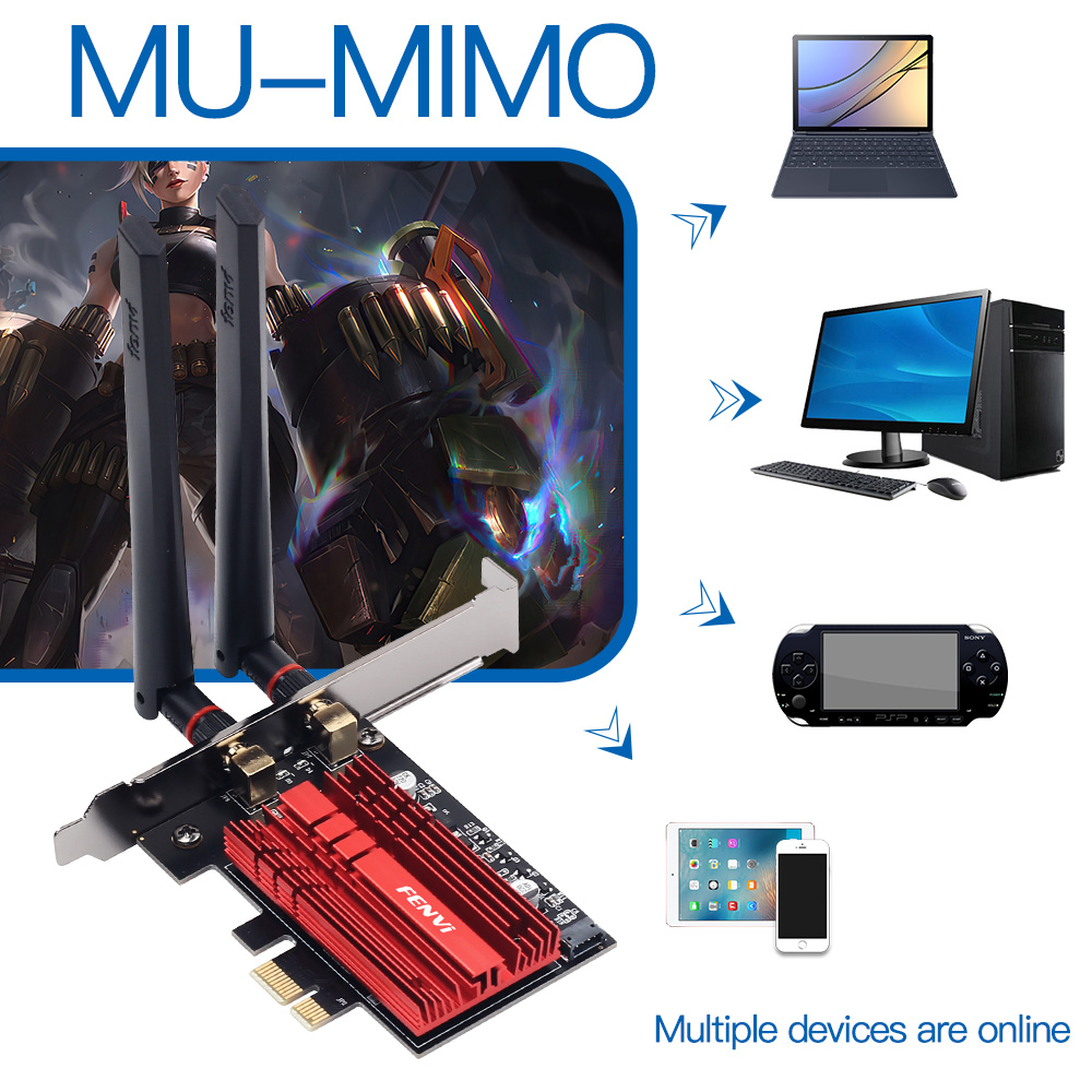 WiFi 6E AX210 FV-AXE3000 5374Mbps For Bluetooth 5.3 2.4G/5Ghz/6Ghz 802.11AX Wireless Network Wlan WiFi 6 Card Adapter Win 10/11. 