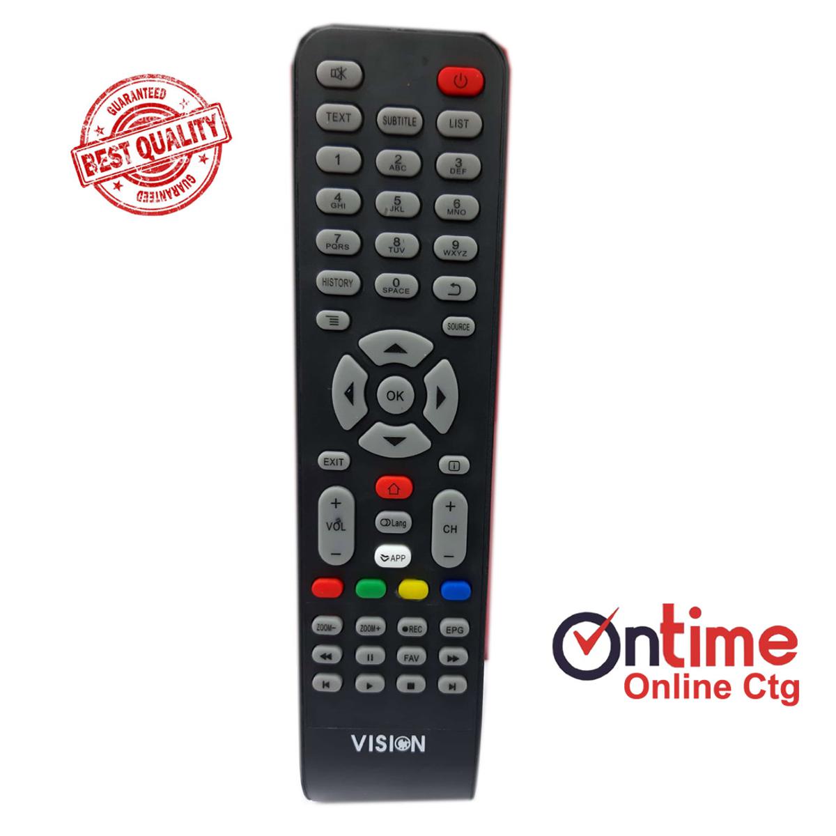 Vision All LED Support compatible Remote Control High Quality. LCD TV Master Remote Control Works for All Vision TV,