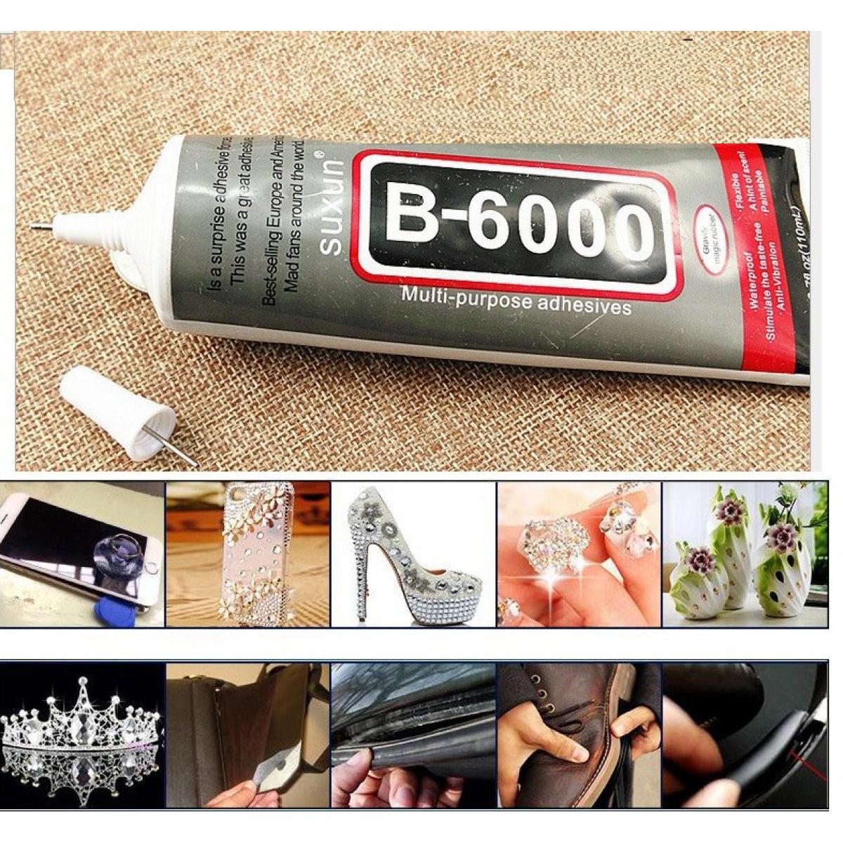 Multi Purpose B-6000 Clear Adhesive Sealant Glue for DIY Diamond Shoes Paste Jewelry Crafts Silicone Sealant Glue Thermopaste LCD Screen Replace(50ml)