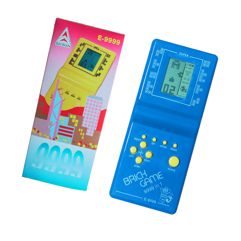 Tetris game machine childhood post-80s nostalgic boxed electronic black and white handheld game console toys wholesale. 