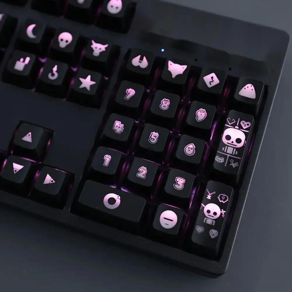 Love Death And Robots Keycaps OEM Profile For Mechanical Keyboard DYE-SUB Cute Letter Transparency Backlight 104 Key Caps Set. 