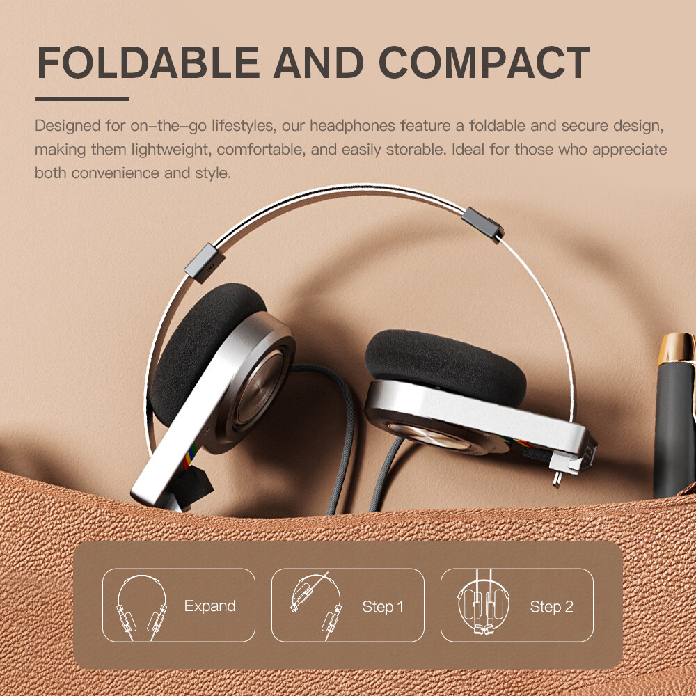 iKF R3 Retro On Ear Wireless Headphone Bluetooth Headset,Vintage Lightweight and Foldable,Up to 60H Playtime,For Laptop/PC/Phone. 
