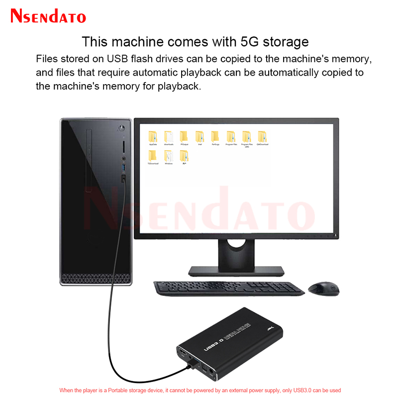 4K Full HD H.265 MKV USD3.0 HDD Media Player Center with Auto Play For USB OTG SD AV TV AVI RMVB RM PPT SPDIF USB Hard Drives. 