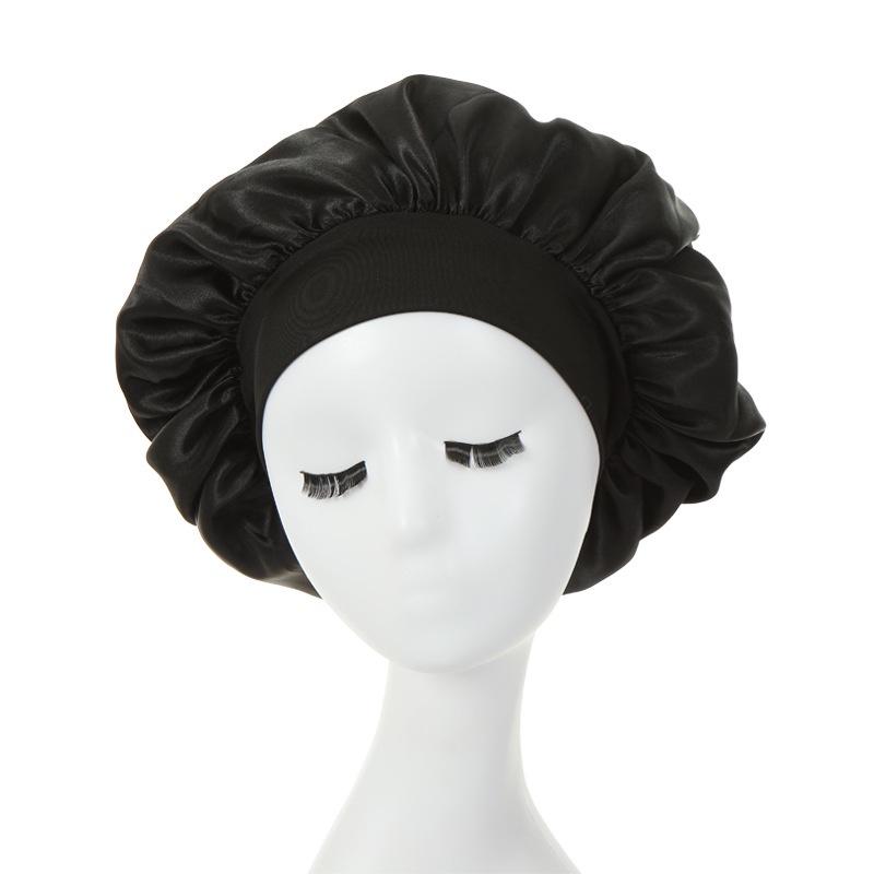 Women Fashion Accessories Head Wraps Hats Wide Band Satin Cap Night Sleep Hats