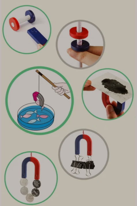 Special Educational Learning Magnets Set - Teaching Material Science Experiment Magnet Kit For Students - Funny Wisdom Toy Entertaining Gift Kit For Kids. 