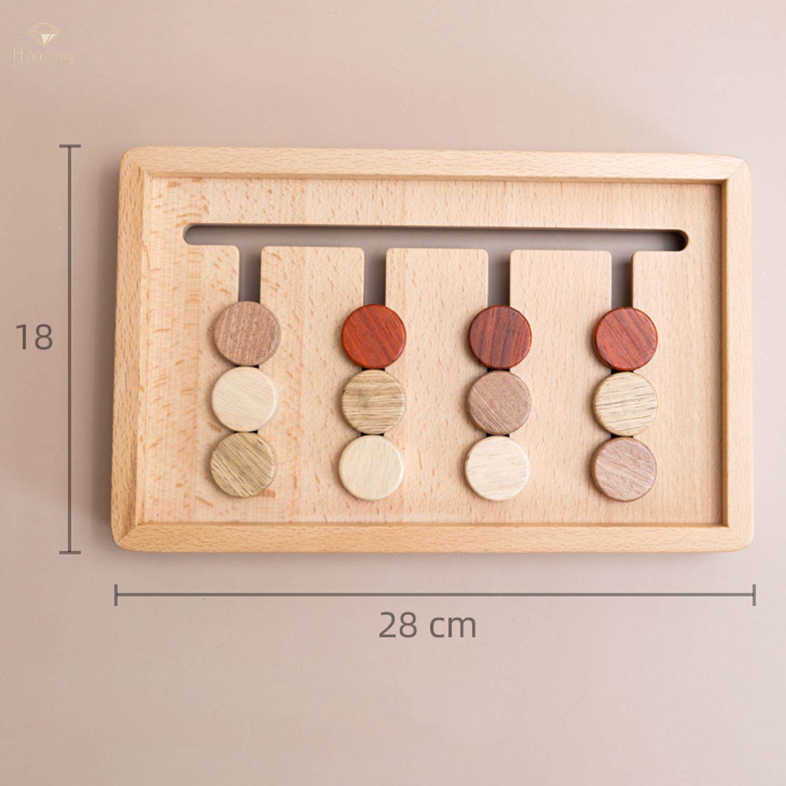 Montessori Preschool Learning Toys Slide Puzzle Board, Shape Color Sorting Matching, Creative Brain Teasers Game for Boys, Children Girls. 