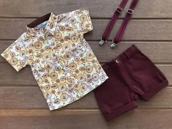 21 2pcs Summer Beach Wear Toddler Kids Baby Boy Gentleman Suit Bicycle Print Shirt Short Sleeve Tops Short Pants Outfits Set Buy Online At Best Prices In Bangladesh Daraz Com