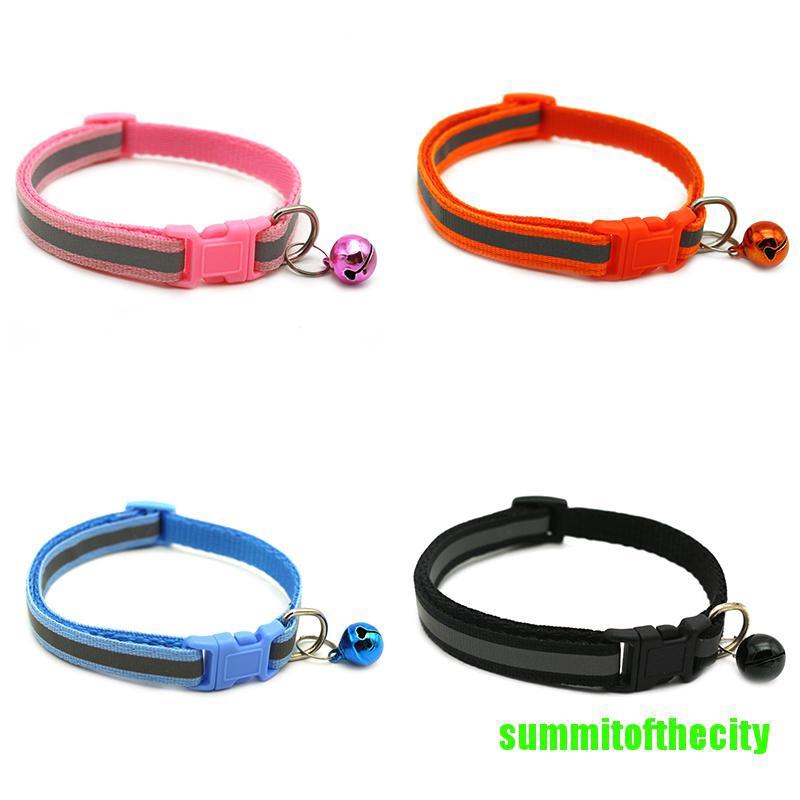 [SUMMd] Nylon Reflective Personalized Dog Collars Custom Pet Puppy Cat ID Collar Tag MQL. 