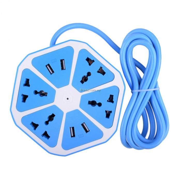 New Universal 4 USB Power Socket Extension Multiplug