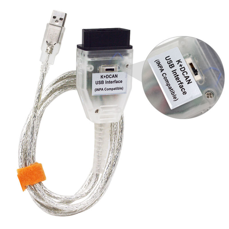 OBD2 Interface USB Cable For BMW INPA/Ediabas K+DCAN Scanner FT232RL Portable Driver Program Car Connector Code Diagnostic Tool. 