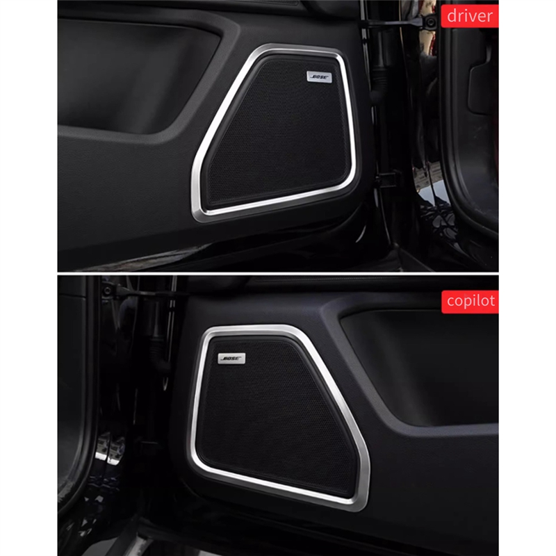 For 2015-2021 Silver ABS Door Speaker Horn Ring Frame Cover Trim Replacement Accessories