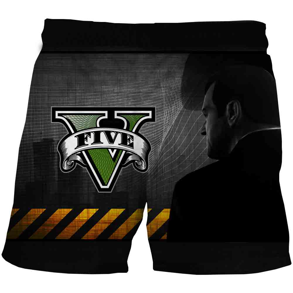 2022 Summer New Men Shorts GTA 5 Grand Theft Auto Game 3D Print Drawstring Pockets Short Pants High Quality Short Homme. 
