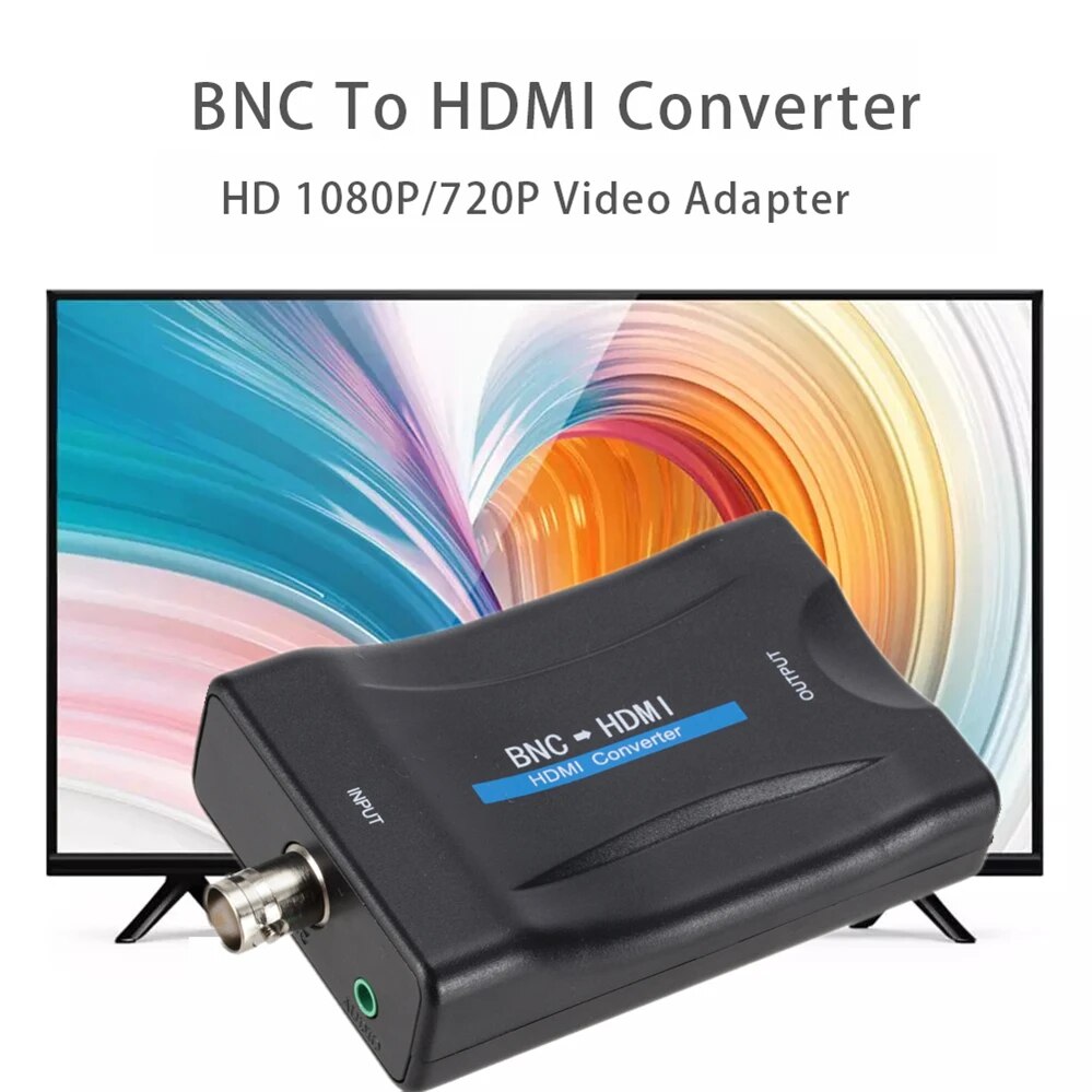 PzzPss BNC To HDMI-compatible and HDMI-compatible to BNC Converter Display HD 1080P/720P Video Adapter Surveillance Monitor. 