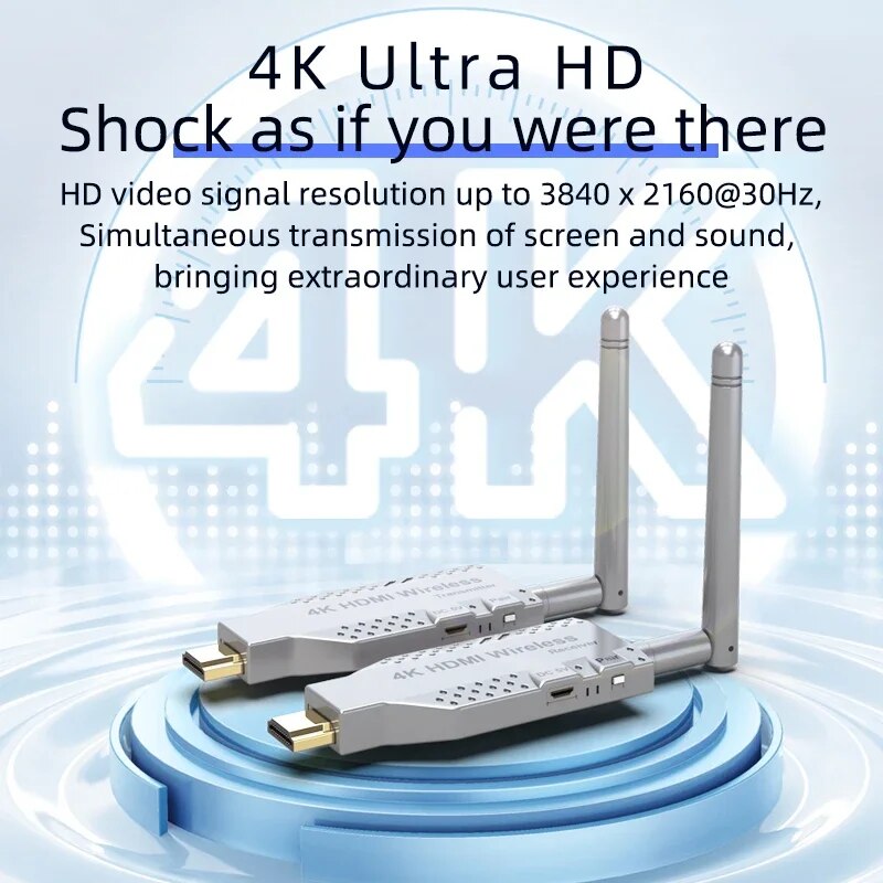 5.8G 4K 1080P 50M/100M/150M Wireless HDMI Video Transmitter Receiver Extender Display Adapter Dongle For TV Monitor Projector PC. 