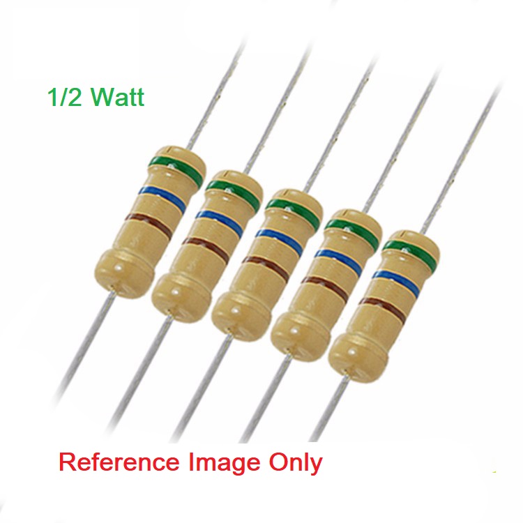 50Pcs- 1/2 Watt 1.5 Ohm Resistor 1/2W 1.5 Ohm Carbon Film Resistor 1.5 Ohm Half Watt Resistance 0.5 Watt 5% Tolerance Fixed Resistors Passive Components 2 Pin Leads Terminals. 