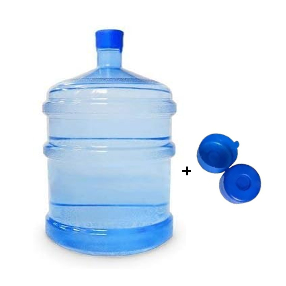 20L Water Dispenser Jar Bottle – Blue, Food-Grade Plastic, Free 2 Caps