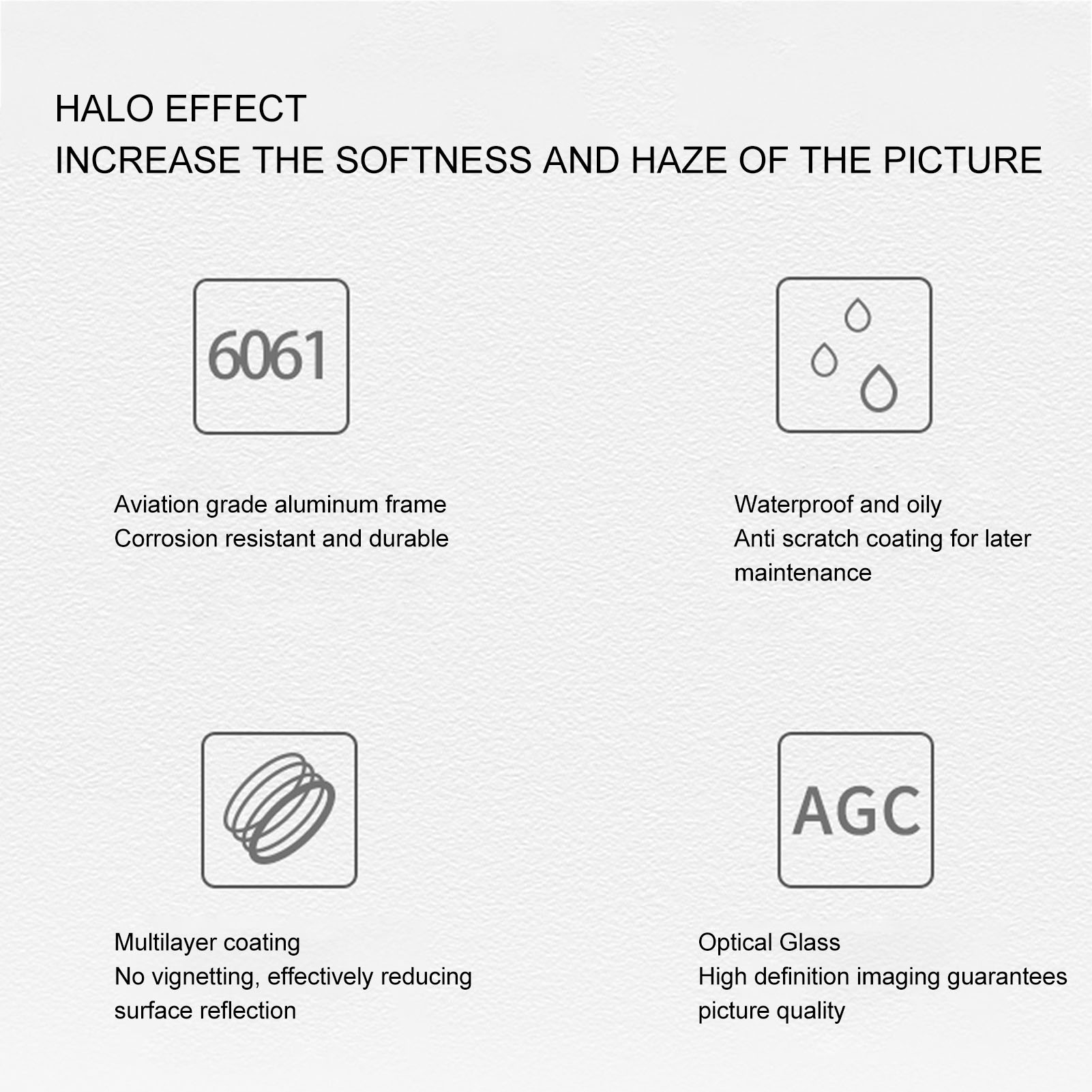 Black Mist Filter, Optical Glass Softness and Haze Circular Soft Filter for Photography Device. 