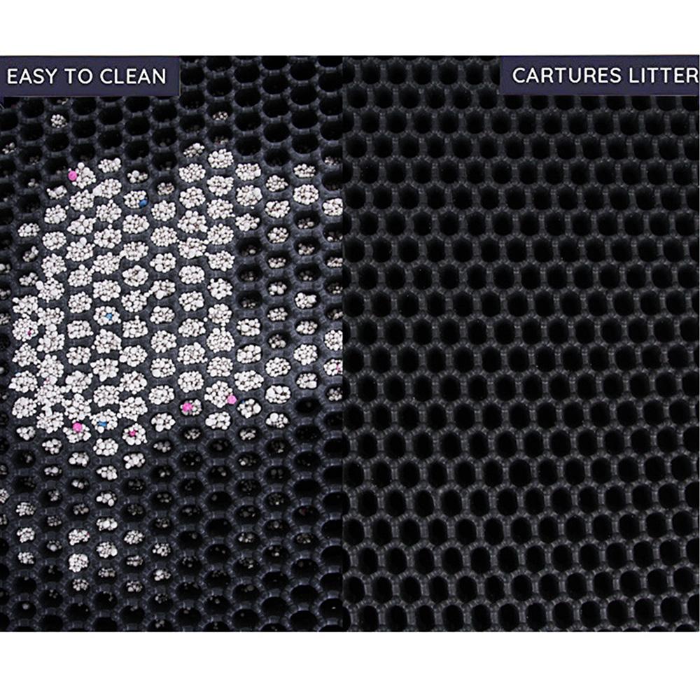 Cat Litter Mat Trapper Double Layer Foldable EVA Cat Litter Trapping Pad with Honeycomb Design Cats Accessories. 