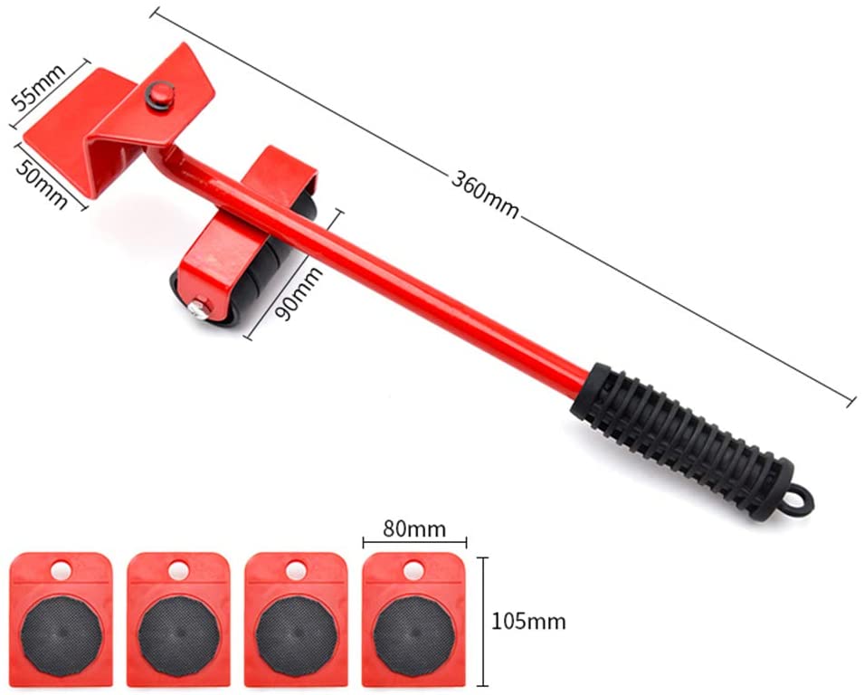 150KG FURNITURE MOVES TOOL 5 In 1 Mover Roller Moving Helper Furniture Appliances Mover Lifter Roller Logistics Helper System Tool Set With 4 Wheel Sliders Mover Table Sofa Removal Indoor . 