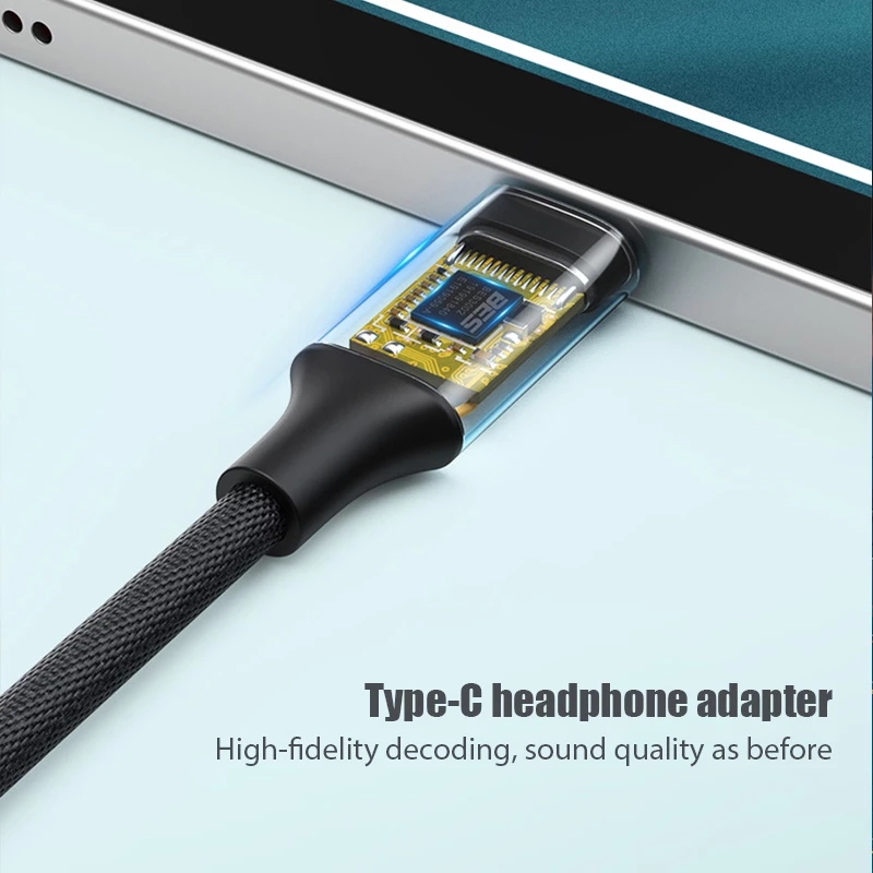 DAMILE 09U Type C to 3.5mm Adapt Jsaux To Usb C To 3.5MM Headphone Jack Adapter Audio Cable. 