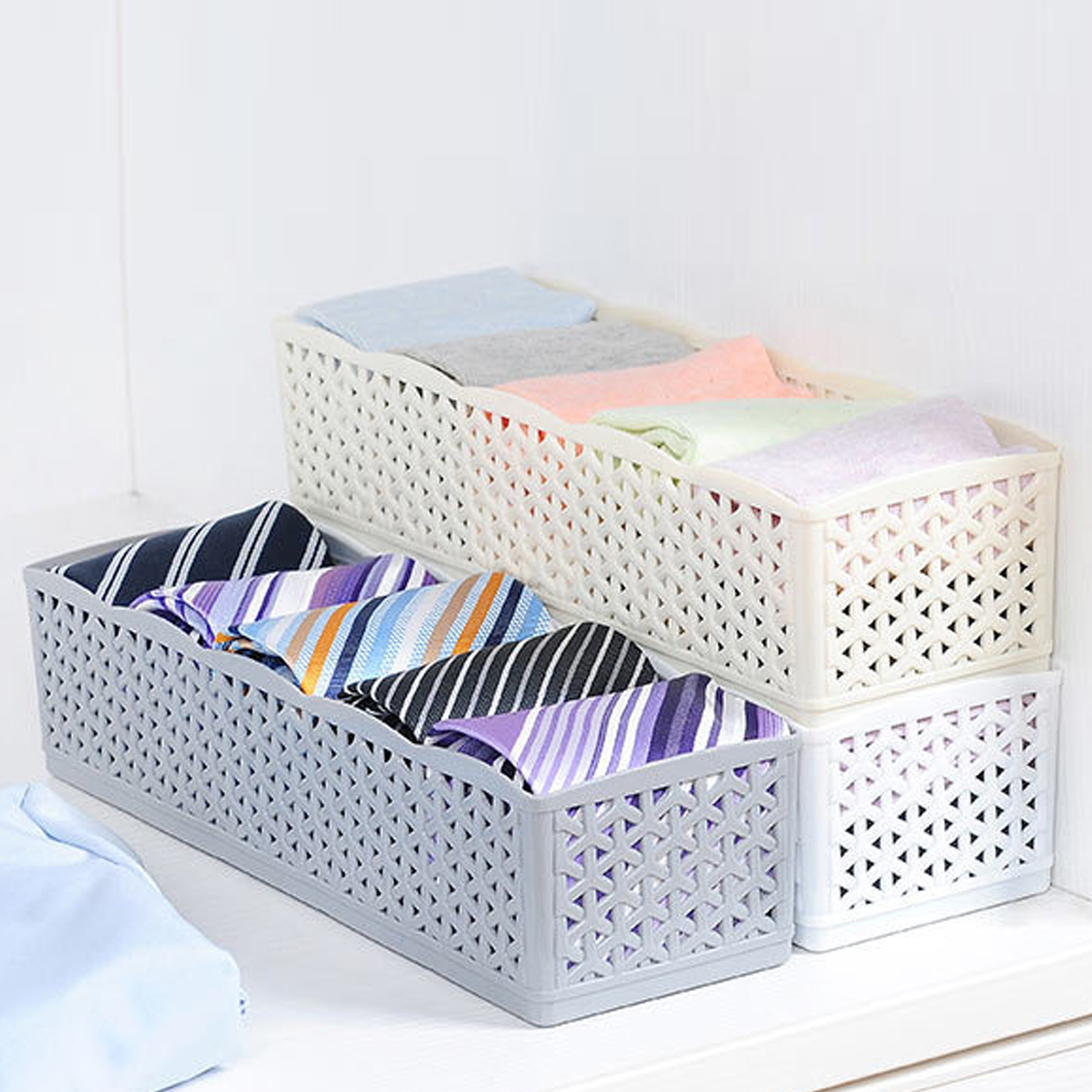 Sock Organizer Stkable 5-Compartments Socks Storage Divider Box