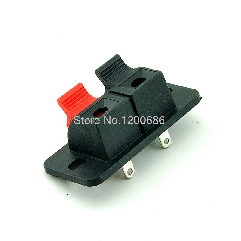 2Pcs 2 Way Speaker Terminal Block 2 Way Connector Vertical Amplifiers PCB Mount 2 Positions Jointingm Clamp Test Clip Stereo Strip Shape Push Release Plate 1 Black 1 Red Electrical Circuitry Parts. 