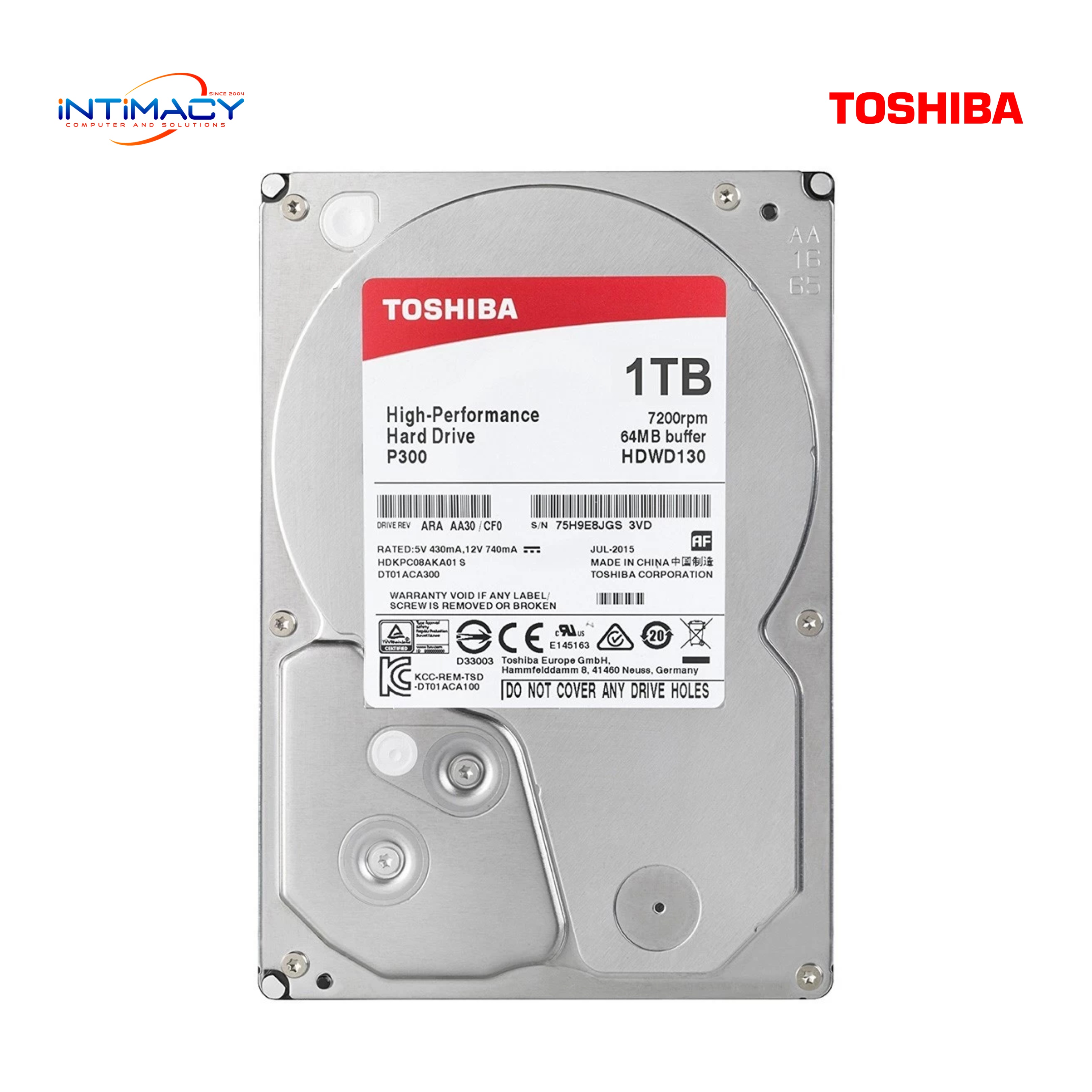 Toshiba P300 1TB Internal Desktop Hard Disk Drive