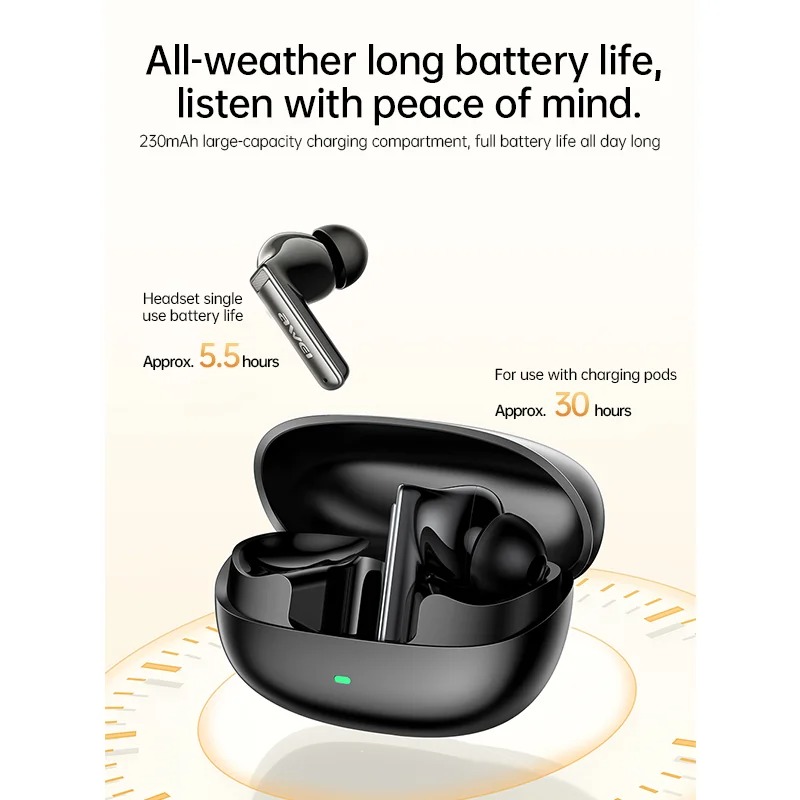 AWEI T88 ANC TWS Earbuds,  -35dB Deep Noise Cancelling Wireless Headphones with ENC and 4 Microphones In-Ear Handfree Earbuds. 