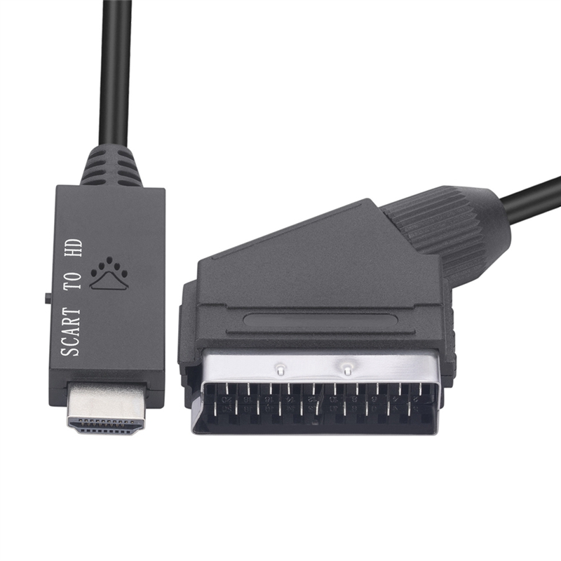 1080P SCART to HDMI-Compatible Converter Black Plastic for SCART Products Connecting HD Products