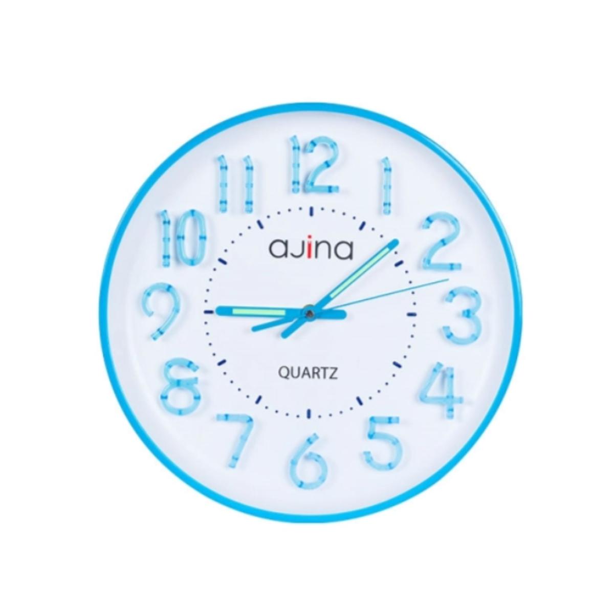 Ajina Maple Digit Square and Round Wall Clock Blue  radium clock RFL Brand ghori. 