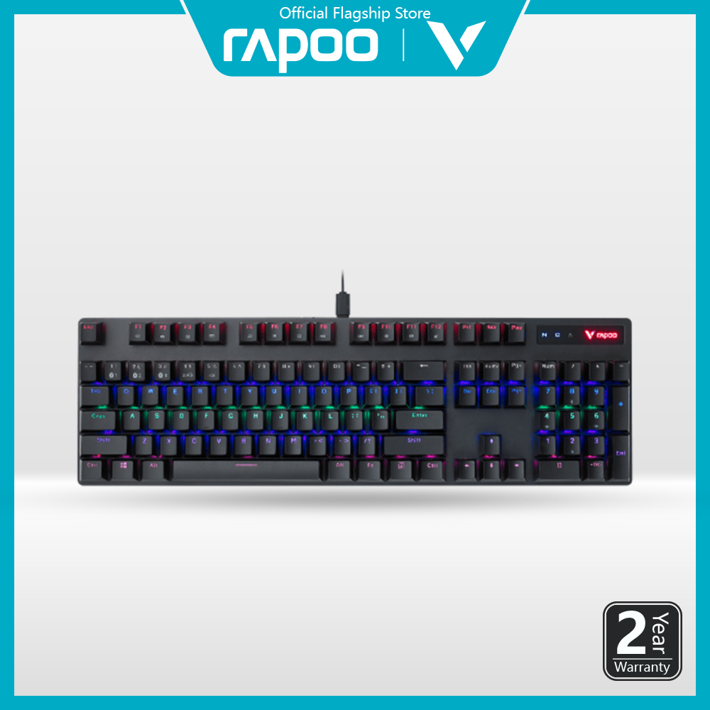 Rapoo VPRO V500PRO-MT Blue Switch Multi-mode Wireless Keyboard Switch Bluetooth 3.0, Bluetooth 5.0, 2.4GHz and wired modes Adjustable backlight Rechargeable battery. 