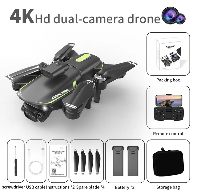 F166 Brushless motor, Dual Camera Dual Battery Sensor Drone, With 1800mah Double Battery.. 