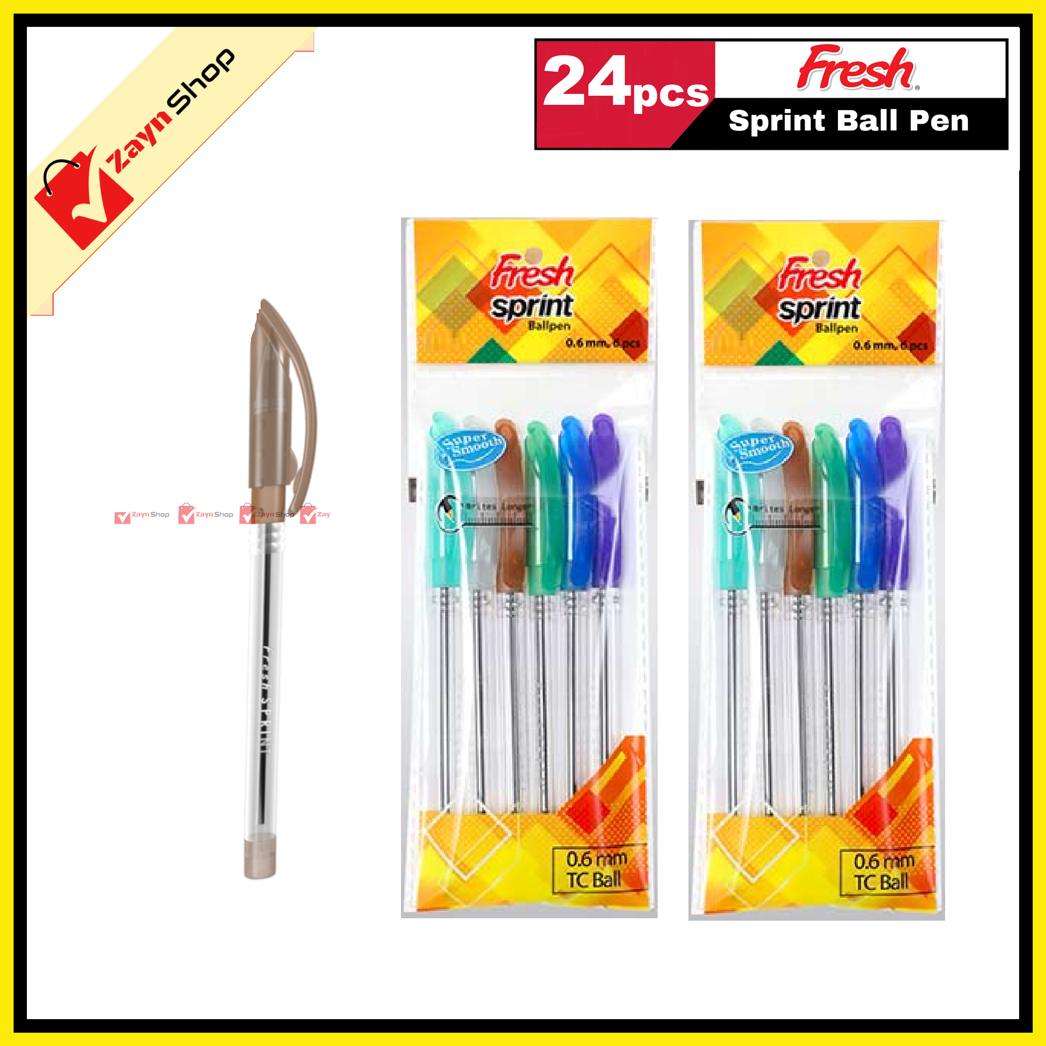 Fresh Sprint Ball Pen 0.6mm pack of 24 pcs. 