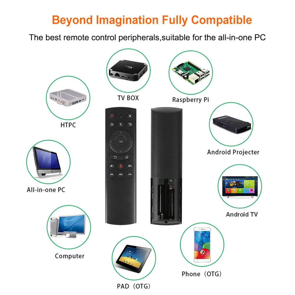G20S Air Mouse Wireless Remote Keyboard Voice Inputting Air Fly Mouse Remote Control With USB Receiver Compatible For Android TV Box Tablet PC. 