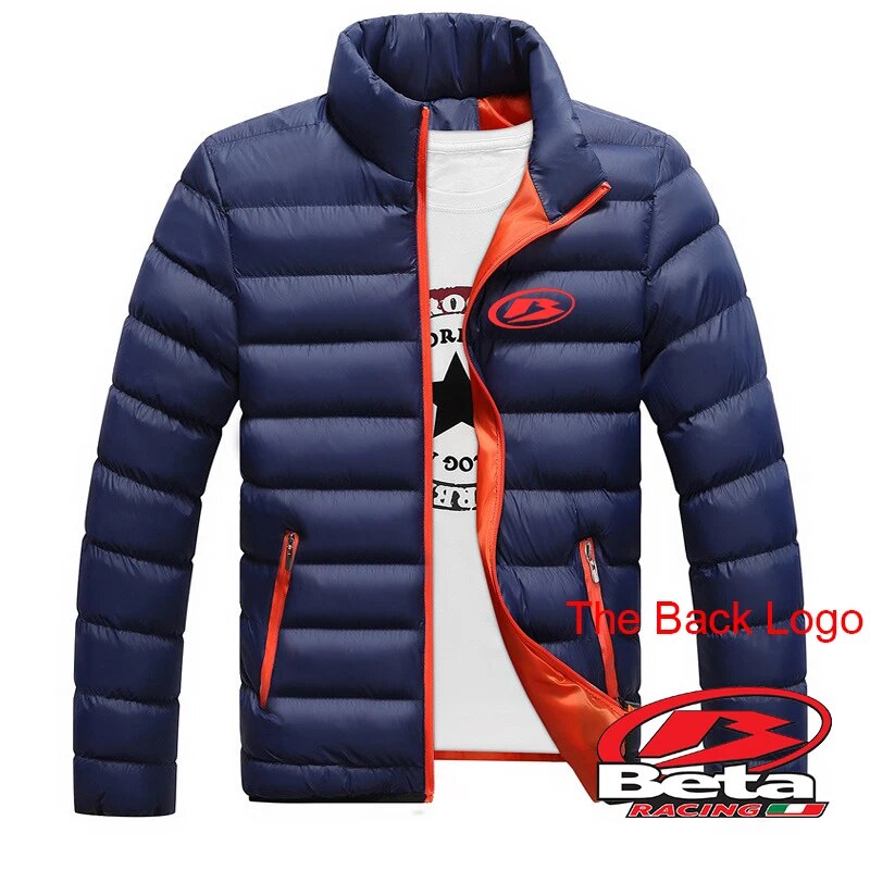 2023 Winter Mens Beta Racing Motocross Motorcycle Logo Print Thicken Casual Zipper Solid Color Popular Lightweight Padded Jacket. 