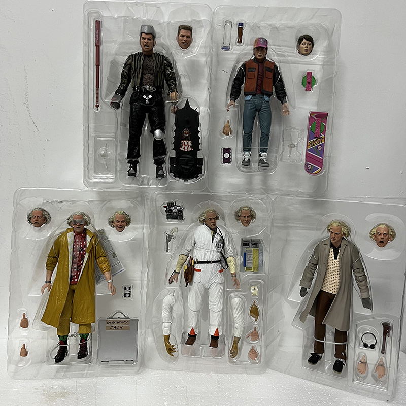 NECA Back To The Future Marty McFly Biff Griff Tannen Doc Brown Doc Brown Hazmat Suit Action Figure Martin Joker Clown Model Toy. 
