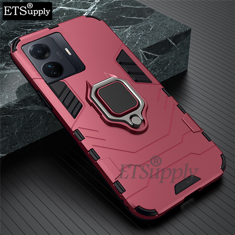 Phone case Vivo iqoo Z6 Pro Shockproof Armor Stand with Holder Car adsorb Ring Back cover Vivo iqoo Z6 Pro case. 