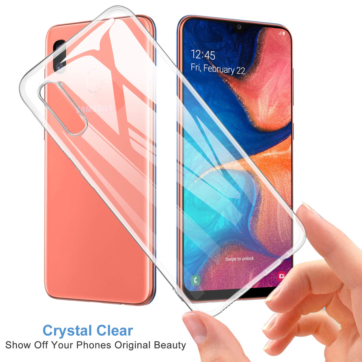 Transparent Mobile Phone Cases for Samsung Galaxy A20E Back Cover Soft TPU Clear Silicone 360 Protective SamsungA20E GalaxyA20E. 