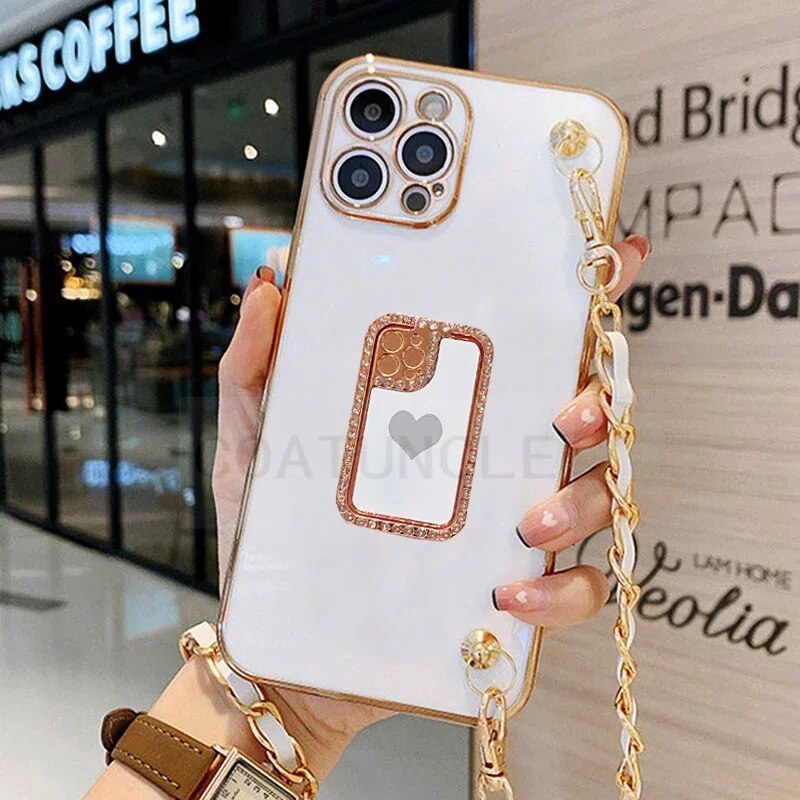 Leather Crossbody Lanyard Love Folding bracket Case for Xiaomi 13T 12T 11 11T Lite Redmi Note 13 12 Pro Plus 12C 12R 12S Cover