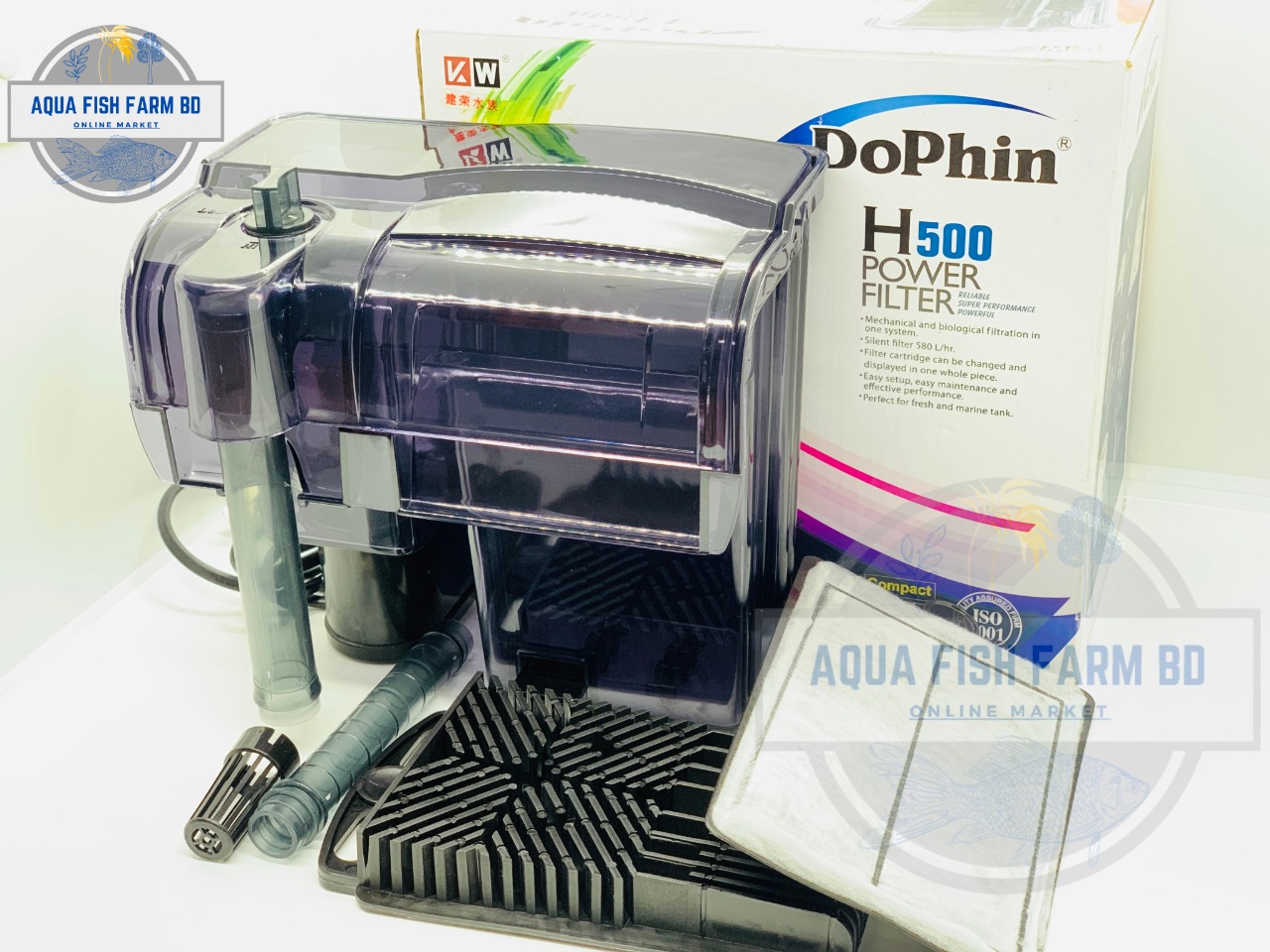 Dophin H500 Power Filter, Hang On Filter For Fish Tank. 