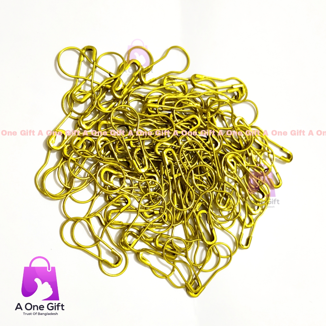 100 Pieces Golden Colour Metal Hijab Safety Pin ( Small Size )  For Women. 