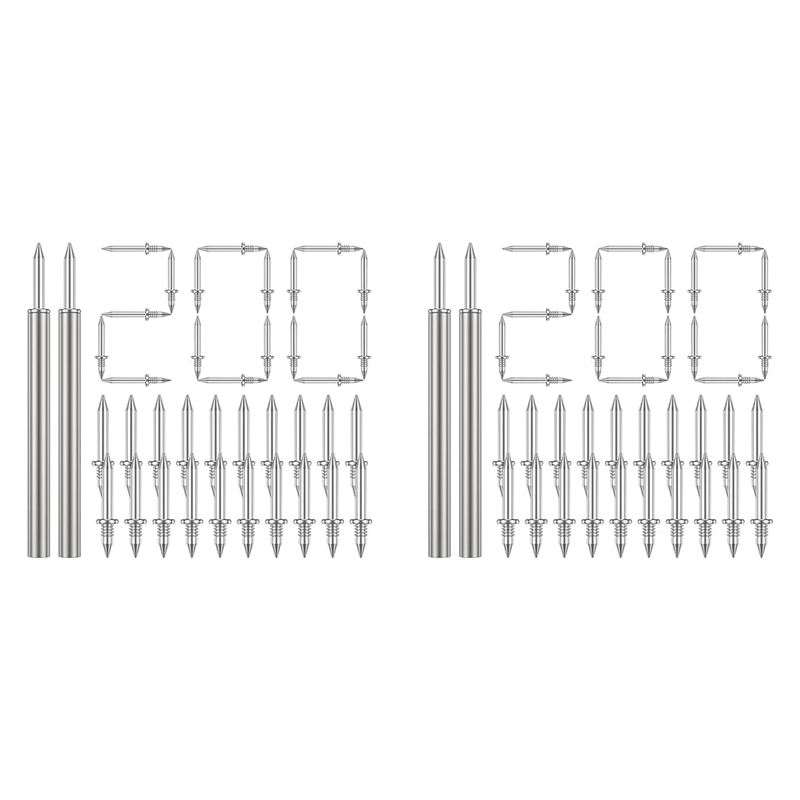 400 Pcs Double- Skirting Thread Seamless Nail,Rust-Proof No Trace Skirting Thread Screws Set with 4 Rods, with Nail